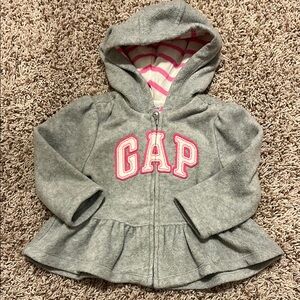 GAP Gray Hoodie with Pink Accents